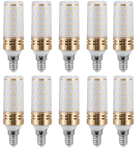 Aiwerttes E14 LED-Glühbirne, 9 W, 1000 lm, entspricht 100 W Halogenlampe, E14 LED-Mais-Leuchtmittel für Schreibtischlampe, nicht dimmbar, AC 220–240 V, 10 Stück (warmweiß)