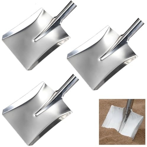 2 stücke Edelstahl Schnee Schaufel Garten Schaufel Reinigung Schnee Staub Schaufel Feed Büro Garten Schaufel Reinigung Spaten Liefert (Size : 3pcs)