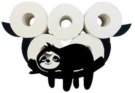 Lnhgh Toilettenpapierhalter, Metall Klopapier Aufbewahrung Klopapierhalter Schwarz WC Rollenhalter Ersatzrollenhalter Wandmontage Freistehend Klorollenaufbewahrung