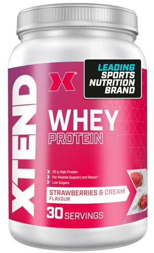 Scivation XTEND Molkenprotein-Pulver, 30 Portionen, Erdbeeren und Sahne | 20g Protein pro Portion für die Erholung nach dem Training und Muskelwachstum | Muskelaufbauergänzungen