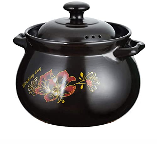 High Temperature Resistance Non-Stick Pan Ceramic Casserole, Black Household Health Cooker for Healthy Cooking