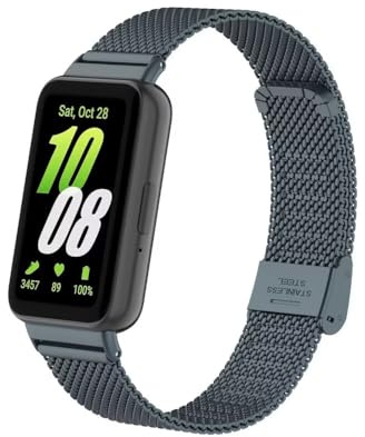 nuosiweilang Kompatibel Für Samsung Galaxy Fit3 Armband Sport Edelstahl Metall Uhrenarmband Armband Ersatzarmband Für Galaxy Fit 3 SM-R390 Männer und Frauen