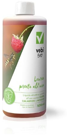 Vebi Liquido Attrattivo Per Vespe Calabroni Mosche 500 Ml Pronto All'Uso Biologico