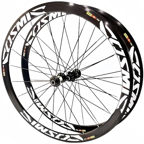 Rennrad Laufradsatz 700C 40/50 MM Aluminiumlegierung C/V Bremsfelge Schnellspanner 20H Naben 120 Klicks für 7 8 9 10 11 Geschwindigkeit 700C,400mm