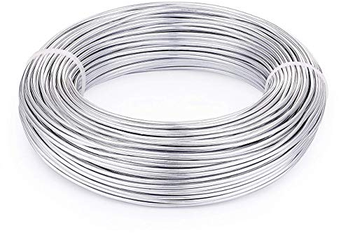 Edelstahl-Basteldraht, Draht zur Schmuckherstellung, Aluminiumdrahtrollen, 10 m, biegsamer silberner Basteldraht zur Schmuckherstellung (Silber, Durchmesser 2,0 mm)