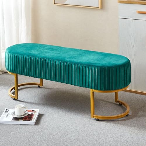 Sitzbank, Esszimmerbank aus Samt, Schlafzimmerbank mit Sitzkissen, bis 200 kg Belastbar, Hockerbank für Wohnzimmer, Flur, Küchen