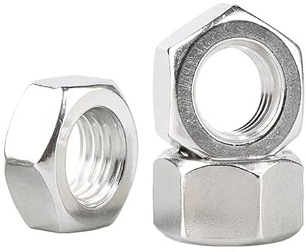 M1.6 Hex Nuts 304 Stainless Steel 18-8,Lock Nut, Full Thread, Hex Drive,Metric Nuts Fasteners, Bright Finish 50Pcs