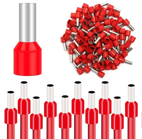 100 Pièces Embout de Cablage Cosse 10mm² 18mm, Embouts à Sertir Isolées pour Sertir l'extrémité des Câbles, Embouts de Câble Isolés, pour Bornes de Outil de Sertissage et Pince Électricien