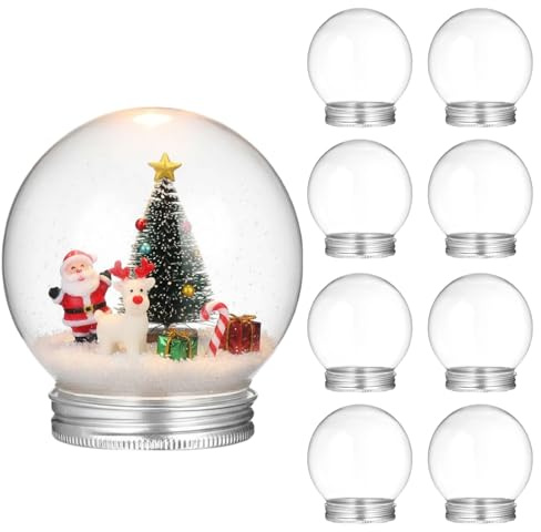 JOINPAYA 9-teiliges Schneekugel-partyzubehör: DIY Transparente Kunststoff Schneekugel Mit Drehver FüR Partydekoration Und Bastelsets Zur Lagerung Von SüßIgkeiten Und Geschenkideen