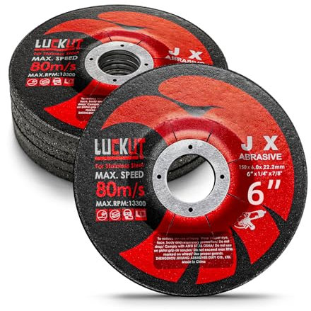 LUCKUT Angle Grinder Metal Discs, 6 x 1/4 x 7/8, 5 Pack