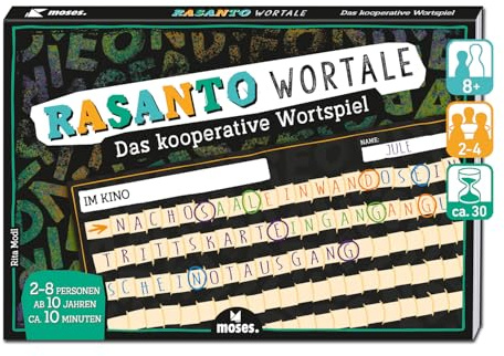 Moses. Rasanto Wortale, das kooperative Wortspiel für Erwachsene, ab 10 Jahren, für 2–8 Personen – Fördert Wortschatz, Konzentration & Teamgeist
