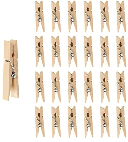 35mm 50 Pack Mini Wooden Pegs, Mini Pegs for Holding Photo Paper, Photo Pegs for Craft