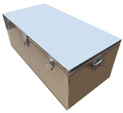 GMBAYUE Boîte à Outils en Acier Inoxydable Lisse Transport Box pour Camion, Voiture, Remorque, Pick-Up, Caisse pour Timon de Remorque(30x30x30cm/12x12x12in)