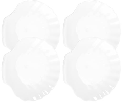 Assiettes D'accompagnement Coquillage Céramique 4 Pièces Blanc Plastique | Assiettes de Service Multifonctions, pour Fruits et Noix, Lot de 4, Forme Coquillage