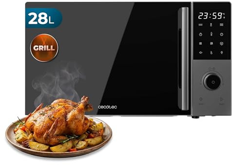 Cecotec Micro-ondes Numérique avec Grill 28L Proclean 2800. 900W, Grill 1200W, Convection 2200W, 8 Programmes, 5 Niveaux de Puissance, Plateau 315mm, Minuterie 60m, Sécurité Enfants, Tactile