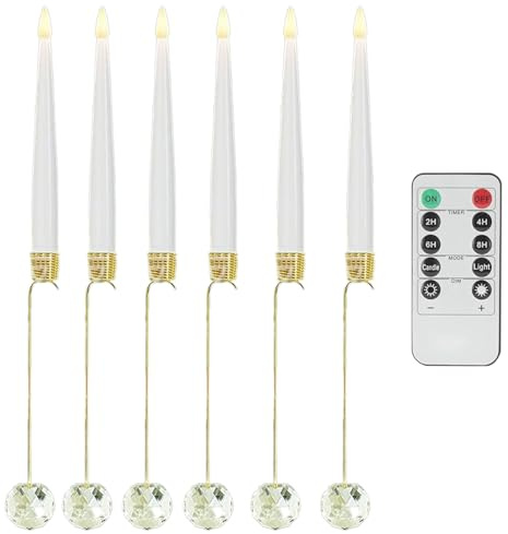 Bougies Lumineuses Pour Sapin De Noël - Bougies Électriques avec Télécommande pour Sapin,6 Pièces Décor LED Incluant Crochet Boule Perle Pour Usage Intérieur Et Extérieur Cuisine