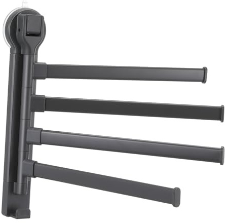 MAGICLULU Toallero Giratorio con Ventosa Sin Taladro Soporte Ajustable de Barras Antideslizante para Paredes de Baño Optimización de Espacio y Fácil Instalación