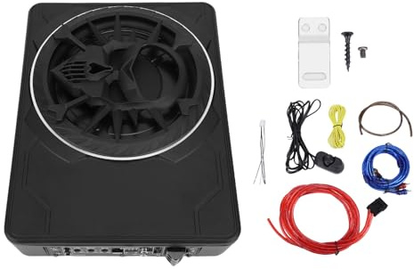 Yctze Subwoofer de Automóvil de 10 Pulgadas 800W Delgada Activa bajo el Subwoofer del Auto del Asiento con Luz Ambiental LED Amplificador Incorporado