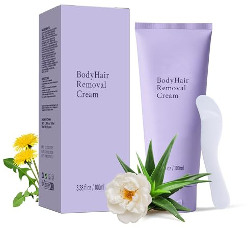 Hair Removal Cream for Women, Plant-Based Sensitive Skin Formula, Fast-Acting Depilatory Cream for Legs/Arms/Underarms/Stomach/Bikini Line, 2-in-1 Hair Removal ((3.38 Fl Oz (Pack of 1)))