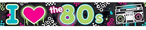 (PKT) Totally 80s Foil Banner 7.6m, Black