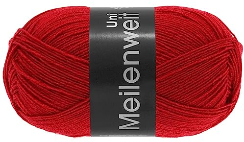 LANA GROSSA Meilenweit 100 | Sockenklassiker, uni und bedruckt, waschmaschienenfest | Handstrickgarn aus 80% Schurwolle & 20% Polyamid | 100g Wolle zum Stricken & Häkeln | 420m Garn FB1332