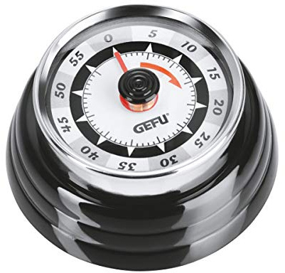 GEFU Timer Retro - Mechanischer Kurzzeitmesser mit Magnet - Küchentimer | Präzise Eieruhr im 60er-Jahre Design aus Metall, bis 60 Min einstellbar, magnetischer Countdown ohne Batterien