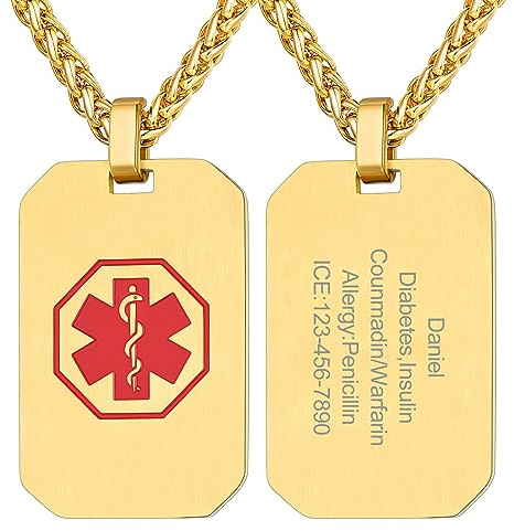 Supcare Vatertagsgeschenk Herren Personalisiert Dog Tags Halskette, Erkennungsmarke Hundekette Anhänger Gravur Name Text Edelstahl Militär Armee Kette Hund Necklace Modeschmuck für Frauen Jungen