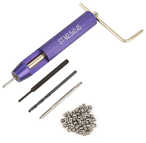 Gewindereparatur-Kit, 50 Stück M2.5 x 2D-Edelstahl-Spiraldraht Schraubengewindeschrauben-Gewindeeinsätze Handwerkzeugsatz für die automatische Reparatur,Umfassendes Werkzeugset