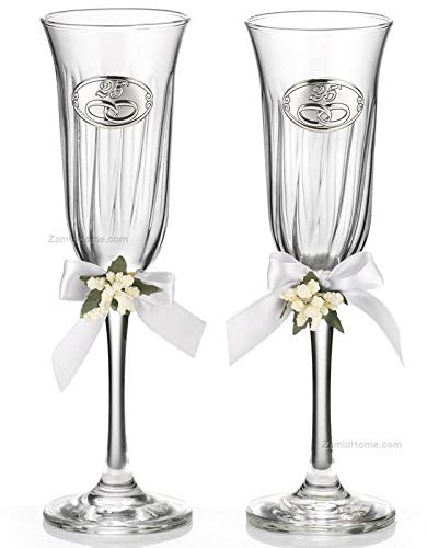 VALENTI & CO. Coppia Flutes con placca 25°