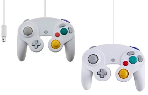 Lot de 2 manettes pour Game Cube Blanc et Switch Filaire Gamepad Joypad