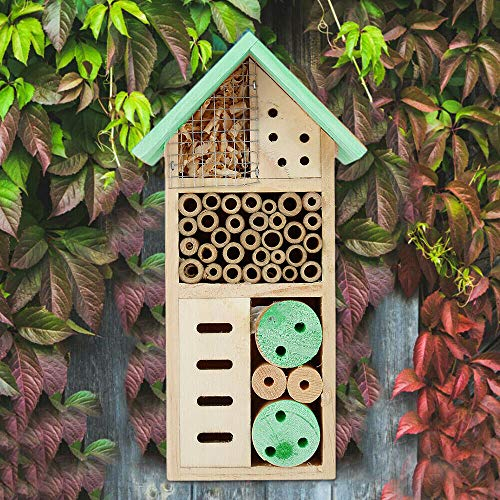Almineez Insect Natural Wooden Insect Bee Bug Butterfly House Hotel Nest Home Keeping Bug Garden Ladybird Box Net Shelter Hanging Hook Ornament