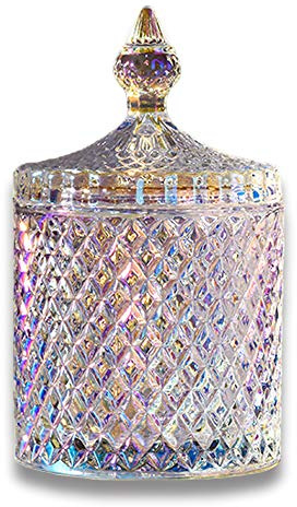 Süßigkeiten Glas Candy Dose Kristallglas mit Deckeln, Schokolade Schmuck Perlen Aufbewahrungskoffer Bunt, kleine transparente Zuckerdose, Lebensmittelbehälter, Keksdose, Behälter für, Zuhause