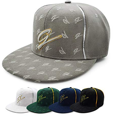 Gorra de Béisbol Unisex Hip Hop Snapback, Sombrero del Baloncesto, Sombrero Plano de Dance Hip Hop, Talla 58cm (Gris)