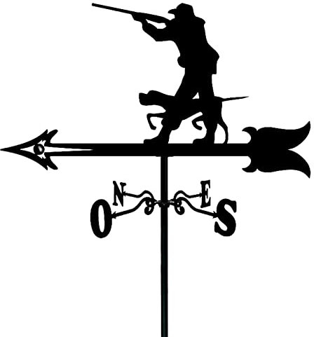 CNMJI Veleta metálica con Adorno de Cazador, Indicador de dirección del Viento Veleta meteorológica para jardín Herramienta de medición Profesional Montaje en Techo de jardín