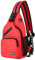 VARLIVOO Mode Damen Sling Bag Klein Crossbody Bag Frauen Schultertasche Umhängetaschen Sporttasche Hiking Reisen Sling Rucksack Wasserdicht Polyester Rot