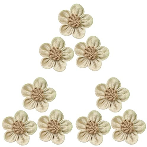 Abaodam 9stücke Vintage Jute-Rosen Mit Spitzenapplikation Für Hochzeits Und Partydekoration Rustikale Blumenarrangements Für Heimdeko Und Besondere Anlässe