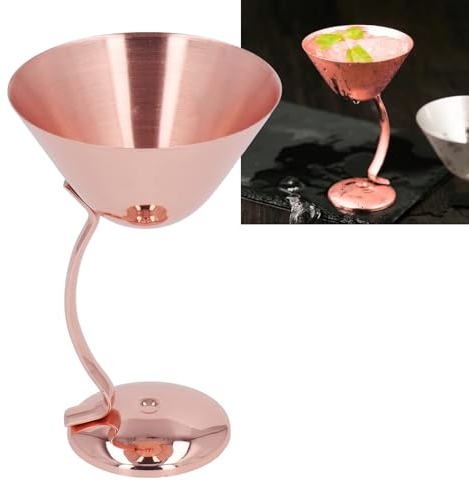 Juego de copas de Martini, 2 copas de cóctel de metal, copas de Martini irrompibles de acero inoxidable, copas de Martini, copas, cristalería para bebidas(Oro rosa)