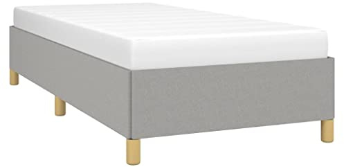 vidaXL Polsterbett, Bett Bettgestell mit Lattenrost, Schlafzimmerbett Einzelbett mit Stützbeinen, Bettrahmen Schlafzimmermöbel, Hellgrau 80x200 cm Stoff