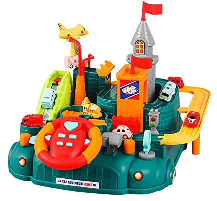 LICHENGTAI Auto Abenteuer Spielzeug für Kinder, Track Cars Abenteuer Stadtrettung Vorschule Lernspielzeug Fahrzeug Autorennbahn Lernspielzeug für Kleinkinder 3 4 5 6 Jahre alte Jungen Mädchen