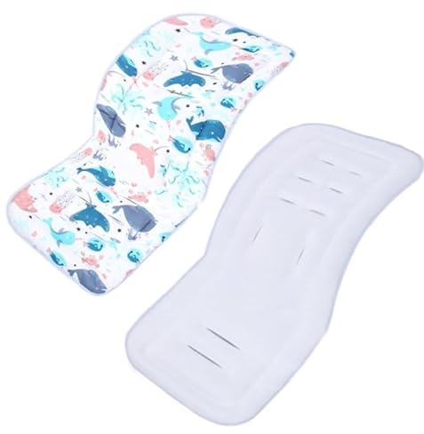 Reversible Baby Pushchair Seat Liners Pushchair Liner Travel Cot Travel Mattress for Pushchair Pram Liner Universal Stroller Liner Breathable Soft Pad Cotton Foldable Baby Pushchair Cushion Mattress