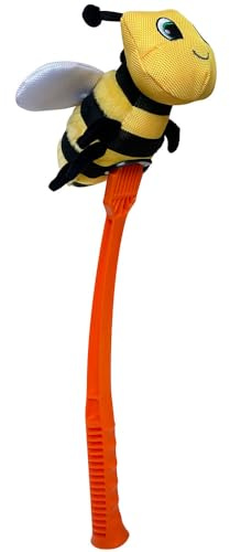 HUNTER Hundespielzeug FUNKI FLINGERZ Biene, aus robustem Nylon & weichem Plüsch, kompatibel mit Schleuderstab, für Apportierspaß, waschbar bei 30 °C, Größe: 16 cm