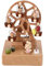 LONEEDY Grande roue Boîte à musique en bois en forme d'animal Décoration de Noël Thanksgiving Cadeau d'anniversaire pour bébé garçon et fille