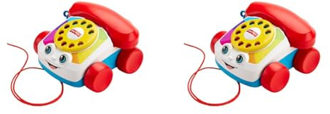 Fisher-Price FGW66 - Plappertelefon Motorikspielzeug mit Geräuschen, Babyspielzeug ab 12 Monaten, Mehrfarbig (Packung mit 2)