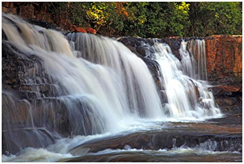 Wallario Poster - Wasserfall im thailändischen Regenwald in Premiumqualität, Größe: 100 x 150 cm XXL-Poster