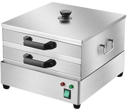 CSTAL Macchina Elettrica Multifunzionale Per Rotoli Di Spaghetti Di Riso, Piccola Vaporiera Per Rotoli Di Riso A 2 Strati, Pentole Cantonesi Per La Casa, Con 3 Vassoi A Vapore
