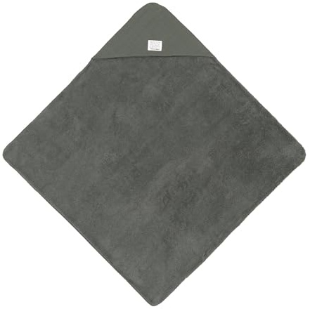 LÄSSIG Baby Kapuzenhandtuch aus Musselin und Frottee/Muslin/Terry Hooded Towel petrol green