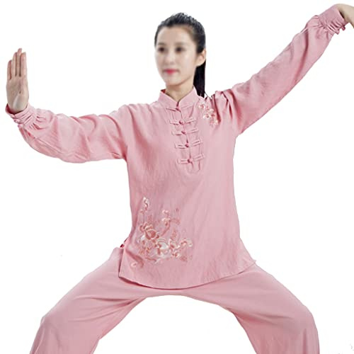 Uniforme de Taichi en coton et lin pour femme, costume de Kung Fu pour enfants et filles, uniforme d'arts martiaux à manches longues, vêtements de Performance brodés, ensemble de vêtements Wing Chun T