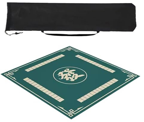 MEBSJY Mahjong-Matte, Mahjong-Matte, geräuschunterdrückende Mahjong-Tischmatte mit Muster, Spieltischmatte mit Aufbewahrungstasche (Farbe: Stil 4, Größe: 95 cm)