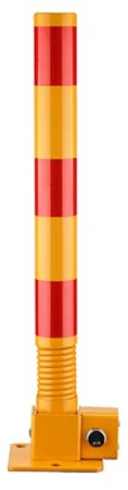 Sicherheitspoller für Parkplätze, Pollerpfosten mit reflektierendem Band, Abschließbare Parkpfosten, Parkschlösser, für verkehrsempfindliche Bereiche, Parkpfosten(Color:Yellow-red)