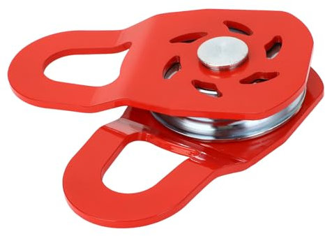 CHICIRIS 10T Windenwiederherstellungs-Snatch-Block, Hochleistungs-Riemenscheibe, Erhöhung der Windenkraft für UTV, ATV, SUV, Pickup, Off-Road-Abenteuer, Verzinkt, Pulverbeschichtet (Rot)